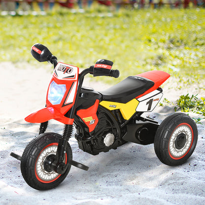 Trike for Kids, Toddler Pedal Motorcycle, Kids Ride On Tricycle Early Learning w/ Music Lights Handlebar Stickers Exercise Bo