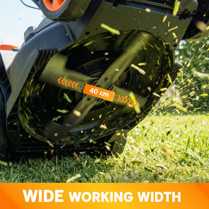 1800W Electric Lawnmower with 40cm Cutting Width, Mulching Feature, 50L Grass Collection Bag, 6 Cutting Heights