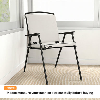 Outdoor Seat Cushions Set of 2 with Ties, Waterproof Garden Seat Pads, Cream White
