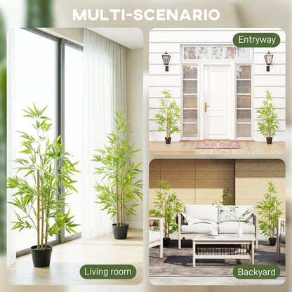 Artificial Ficus Tree, with Weighted Plant Pot - Green