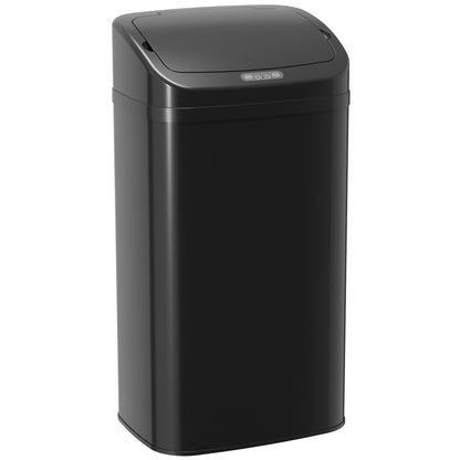 48L Galvanised Steel Sensor Bin - Black