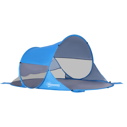 Fibreglass Frame 2 Person Pop-Up Lightweight Camping Tent Blue