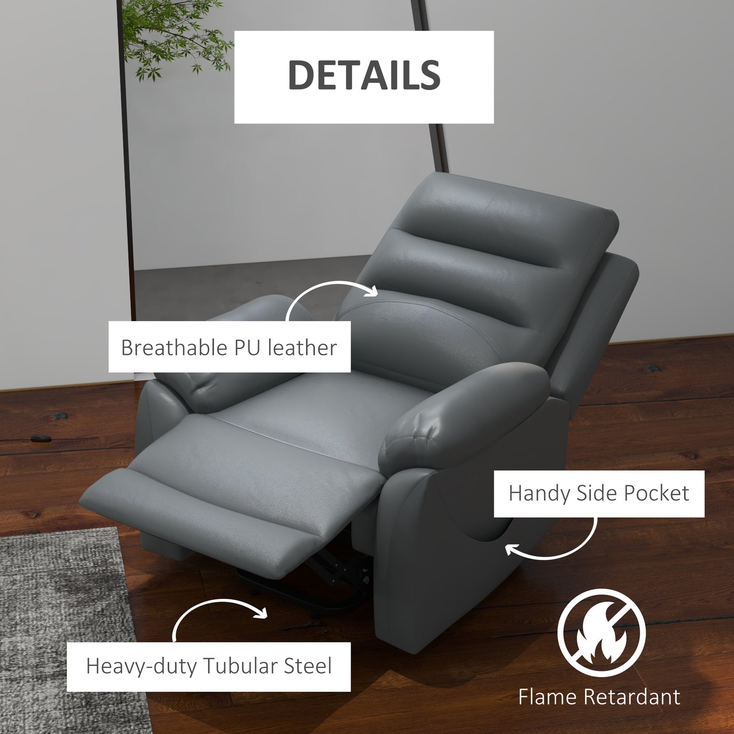 Electric Riser and Recliner for Elderly with 8 Vibration Massage, PU Leather Power Lift Recliner Chair for Living Room