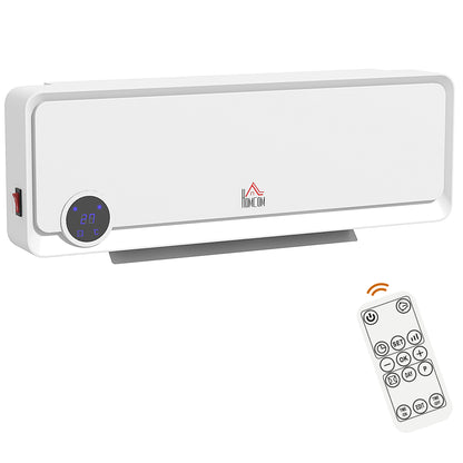 Wall Downflow Heater 2 Heat and Fan 1000W/2000W, Electric Space Heater with Timer Remote Oscillating