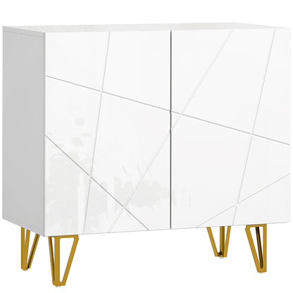 Modern Luxe High Gloss Sideboard, with Hairpin Legs - White