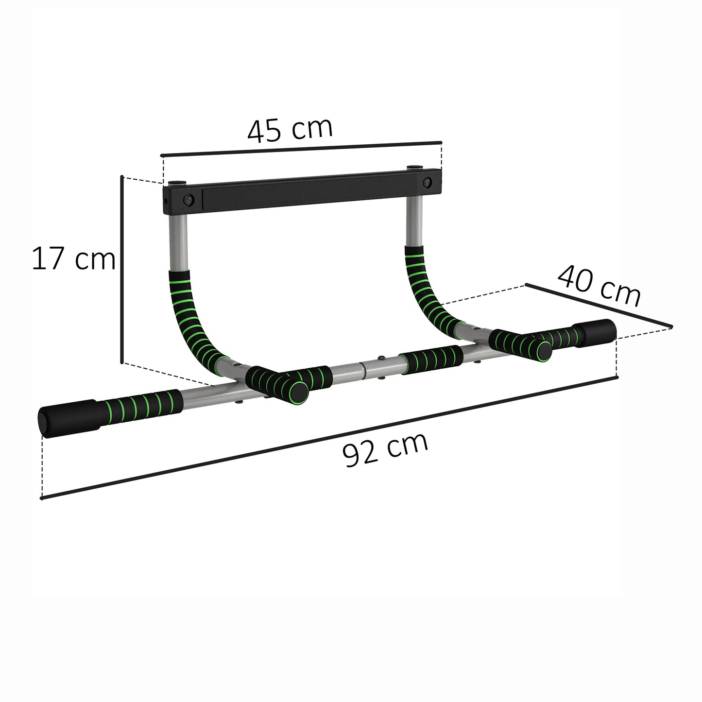 Doorway Pull up Bar, Door Frame Chin up Push up Bar for Home Gym Upper Body Workout, No Drilling or Screws, Green