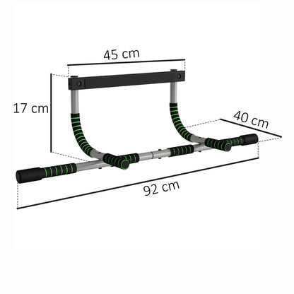 Doorway Pull up Bar, Door Frame Chin up Push up Bar for Home Gym Upper Body Workout, No Drilling or Screws, Green