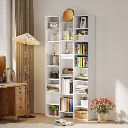 21-Compartment Bookshelf - White