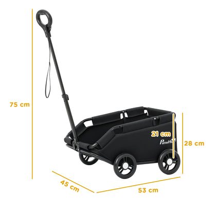 Pet Wagon Cart, Dog Stroller for Small Dogs and Cats with 4 Wheels, Safety Straps, Storage Bag, Mat