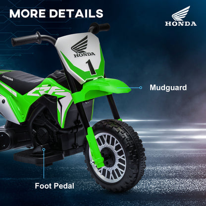 6V Kids Motorbike, Three-Wheel Kids Electric Bike with Horn, Startup Sound for Ages 18-36 Months - Green