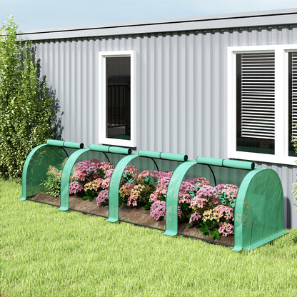 395 x 100 cm Low Tunnel Greenhouse - Green