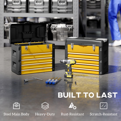 4 Drawers Large Toolbox - Yellow