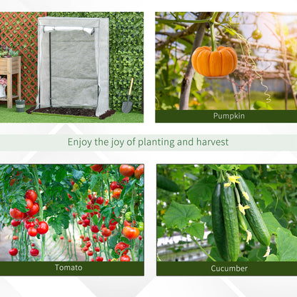 100 x 50 x 150cm Tomato Greenhouse with Roll-up Door, Mini Greenhouse with PE Cover