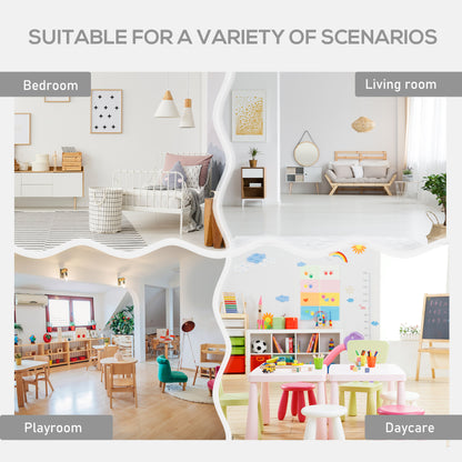 3 Pcs Kids Table & Chairs Set Mini Seating Furniture Home Playroom Bedroom Dining Room w/ Storage Drawers Safe Corners for 2