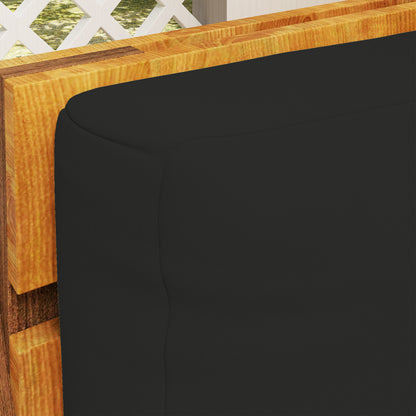 Two Piece Seat Pallet and Back Cushions - Black