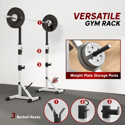 Weights Bar Barbell Rack Squat Stand Adjustable Portable Weight Lifting Max Load 200kg