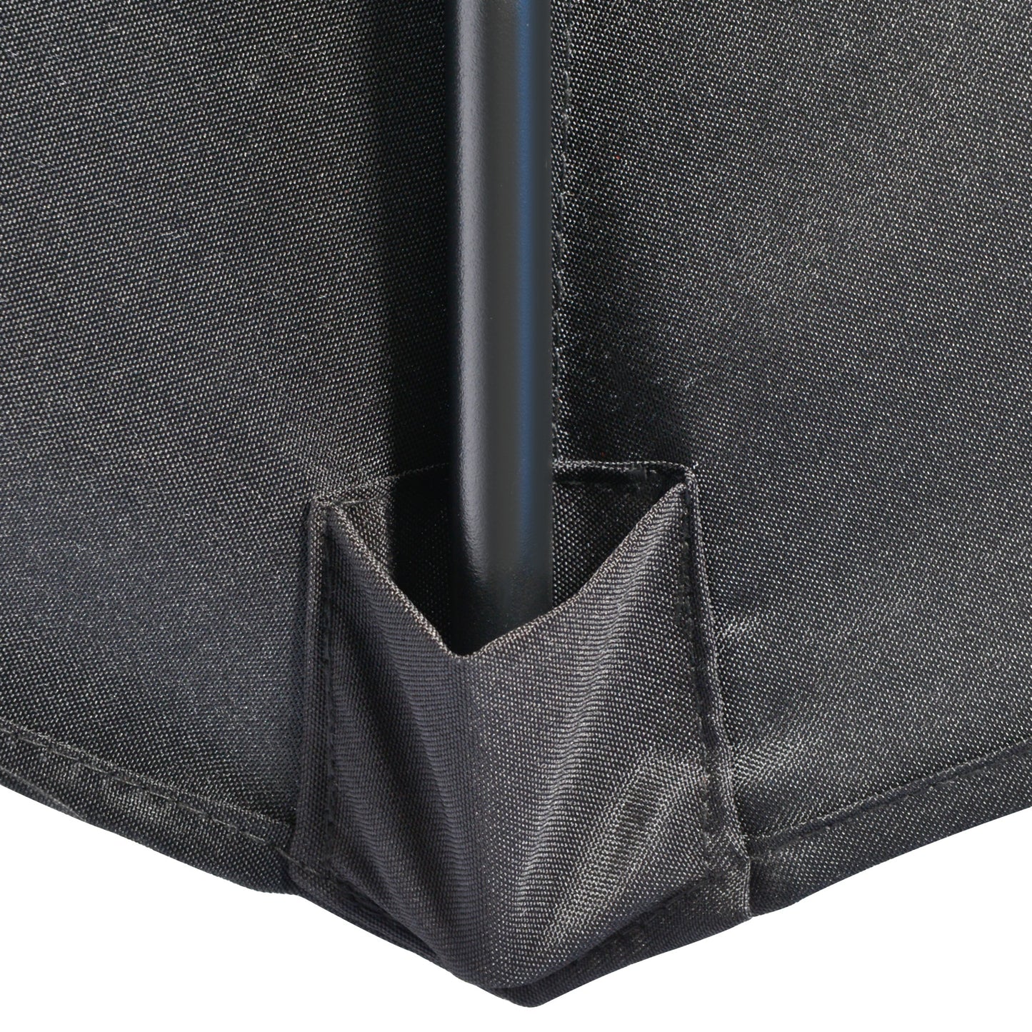 3(m) Half Parasol, Semi Round Umbrella with Metal Frame, Crank Handle for Balcony, Garden, Black