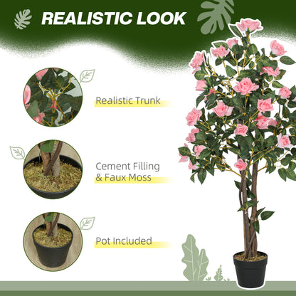 Set of Two Faux Rose Plants, with Pots