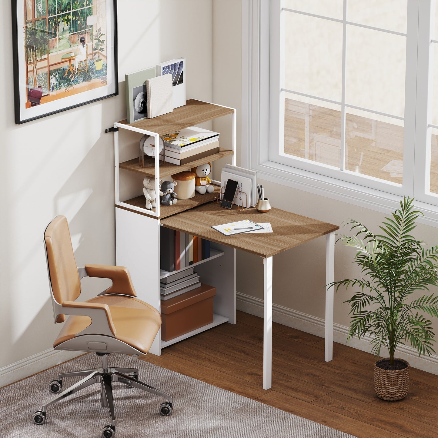 Folding Shelf and Work Table - Natural
