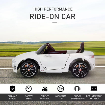 Kids Electric Car Kids Ride on Toys W/ LED Lights-White