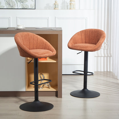 Set of Two Relaxed Tub Bar Stools - Orange