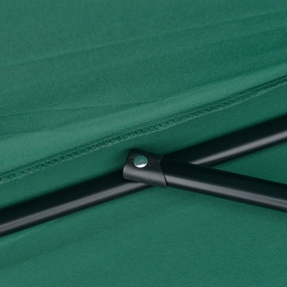 2.7m Garden Half Parasol, Outdoor Balcony Umbrella with 5 Steel Ribs, Patio Sun Shade, Green