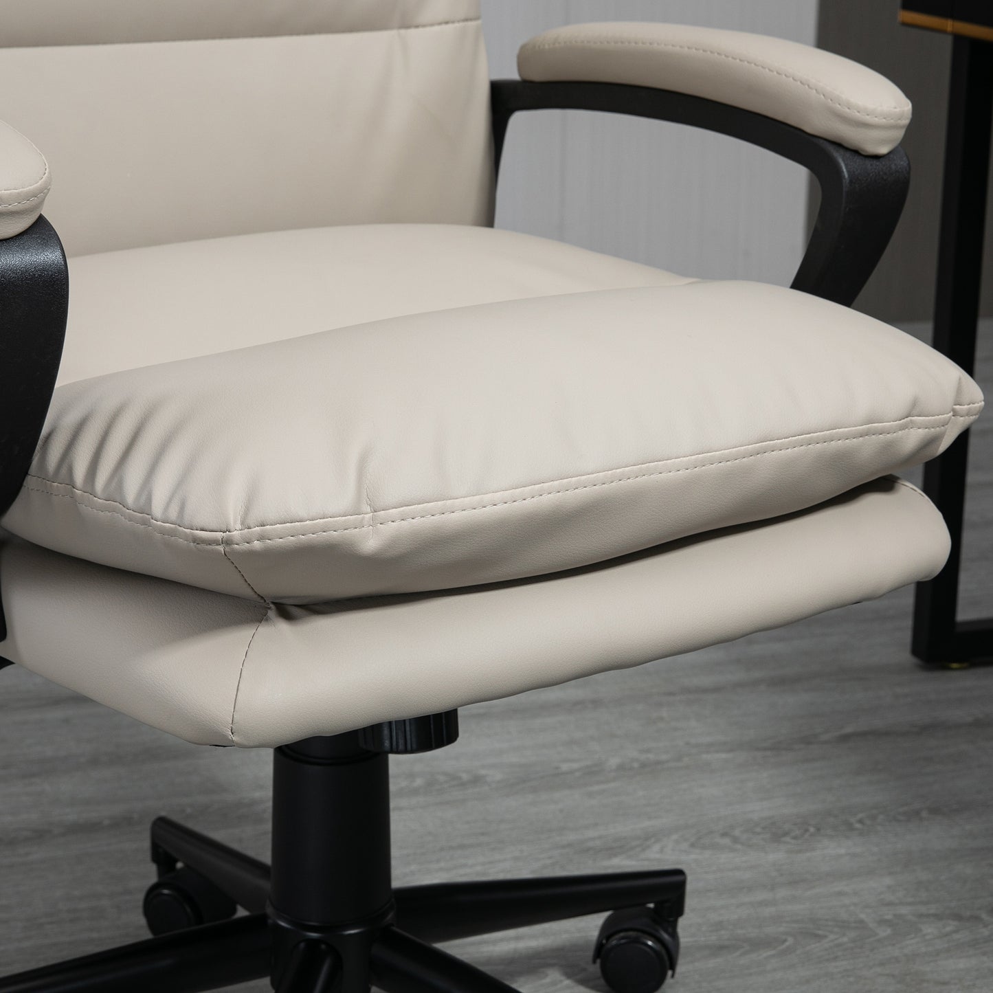 Office Chair, PU Leather Computer Desk Chair Office Chair with Adjustable Height and Swivel Rolling Wheels for Work Study