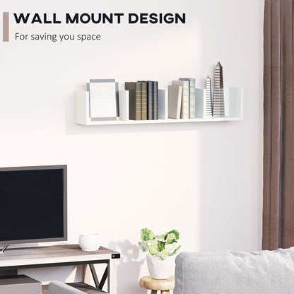 Wall-Mounted Media Storage Shelf – White