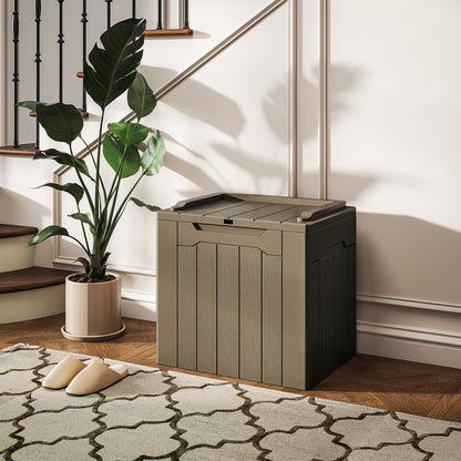107 L Plastic Storage Chest with Lid - Dark Brown