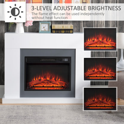 44" Electric Fireplace Suite with Remote Control, 2000W Freestanding Fireplace Heater with LED Flame Effect