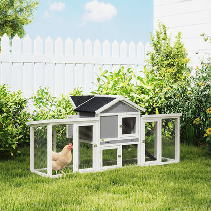 Large Chicken Coop, Wooden Outdoor Chicken Cage Poultry Hen House with Nesting Box