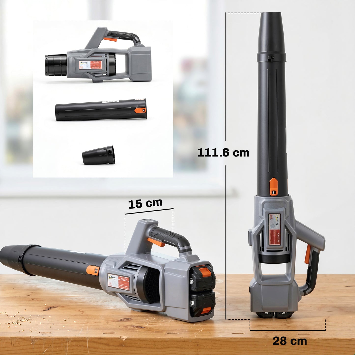 Leaf Blower Cordless with 2 x 4000mAh Batteries & Charger, 36V Lightweight Garden Blower with 1000W Brushless Motor