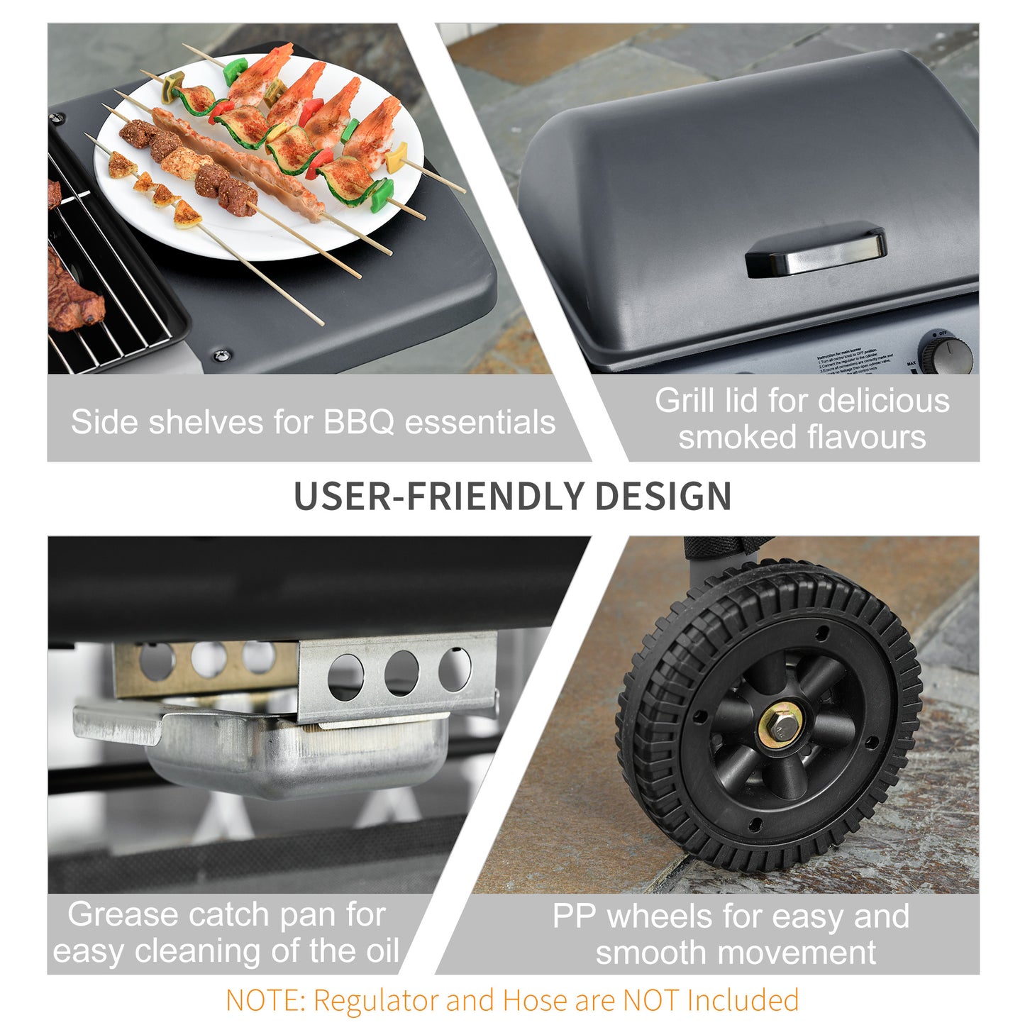 2 x 2.8kW Burner Gas BBQ - Grey