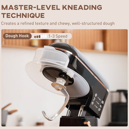 Stand Mixer, 5L Food Mixer for Baking, 6 Speeds and Pulse Setting, 1400W Cake Electric Kitchen Mixer with Dough Hook, Whisk