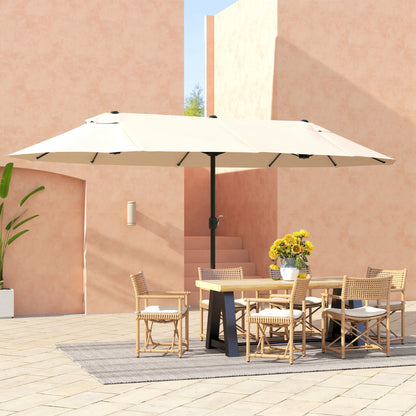 4.6m Double Garden Parasol - Beige