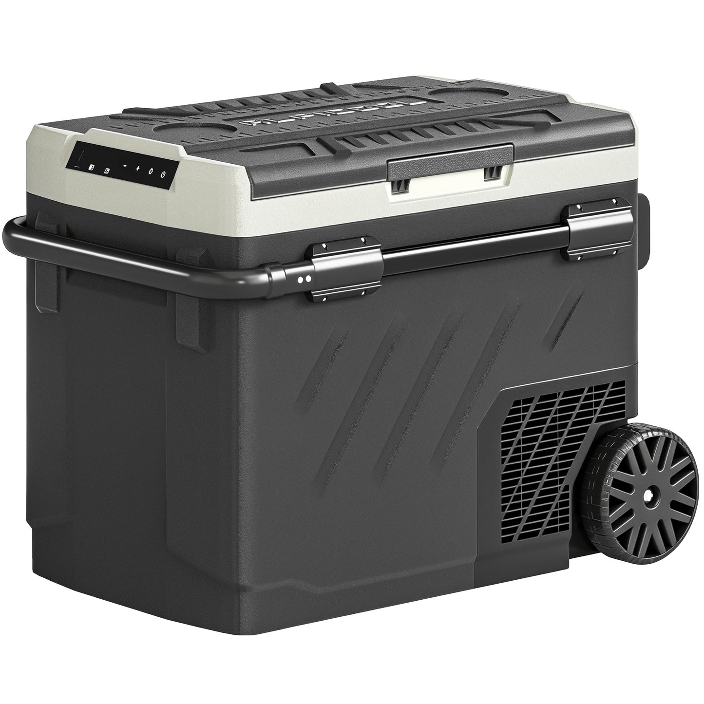 49L Compressor Car Fridge Freezer, Dual Zone Camping Refrigerator with App Control, Telescopic Handle, -20℃-20℃