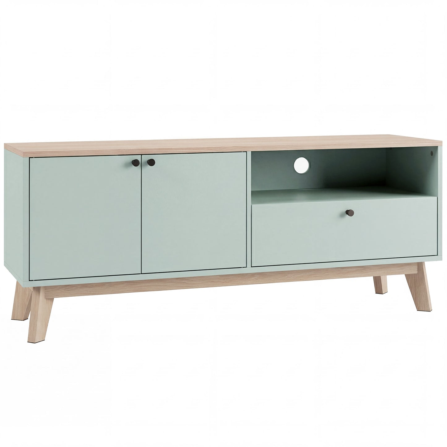 TV Stand Cabinet for Television up to 36 Inch, Modern TV Unit with 2 Doors, Entertainment Center with Adjustable Shelf