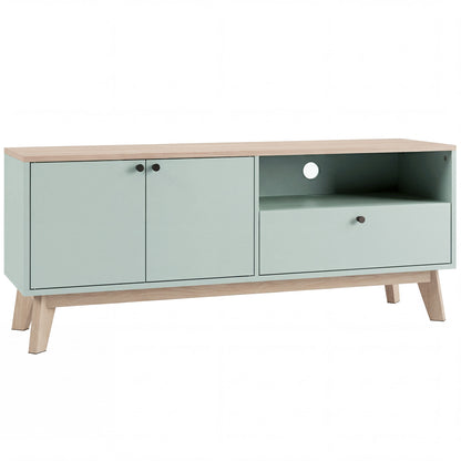 TV Stand Cabinet for Television up to 36 Inch, Modern TV Unit with 2 Doors, Entertainment Center with Adjustable Shelf