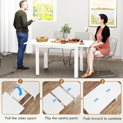 Extending Six-Person High Gloss Dining Table - White
