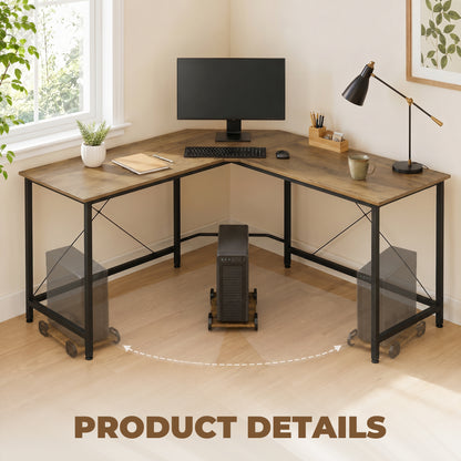 Corner L-Shape Computer Desk PC Workstation Writing Gaming Table Home Office