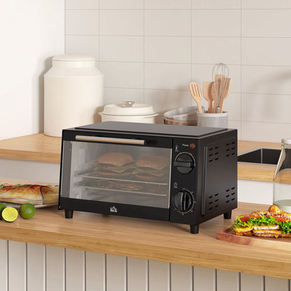 Mini Oven, 9L Countertop Electric Grill, Toaster Oven with Adjustable Temperature, Timer