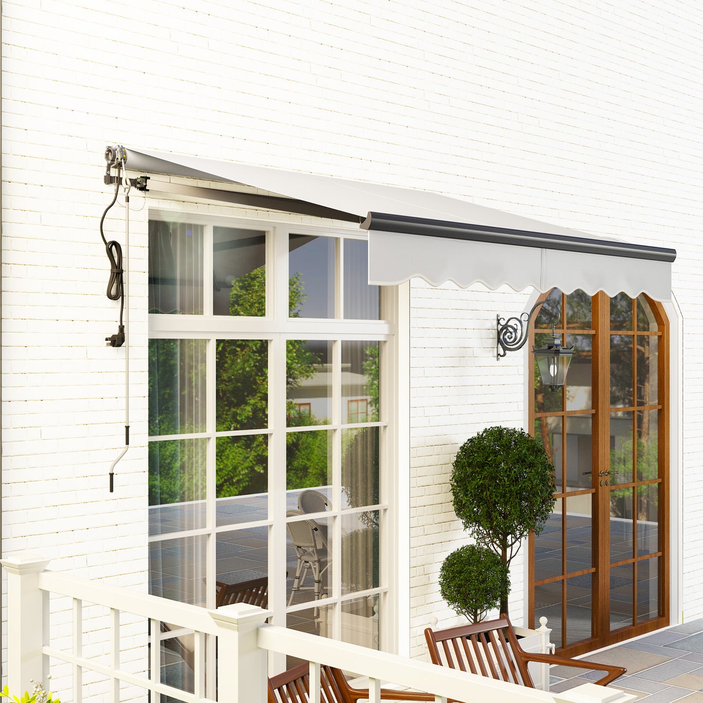2.5 x 2m Electric Awning with Remote Controller, Aluminium Frame DIY Retractable Awning