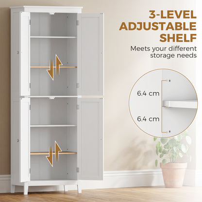 170 cm Tall Bathroom Storage Cabinet, Freestanding Narrow Bathroom Cabinet with Adjustable Shelves for Laundry Room
