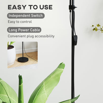 LED Floor Lamp 180cm Tall Standing Lamp with Adjustable Gooseneck, 3000K/4500K/6500K Colour Temperatures, Black