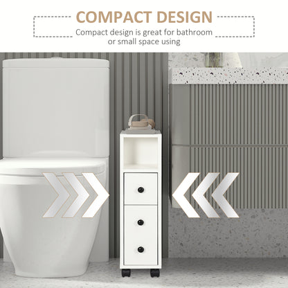 Slimline Bathroom Storage Cabinet - White
