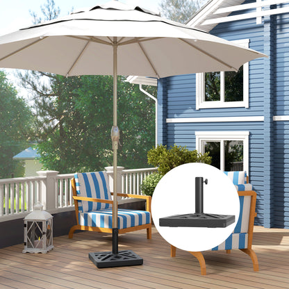 Garden Parasol Base, 15kg HDPE Outdoor Umbrella Stand Parasol Stand with Cut-Out Design, Sun Umbrella Base for 32, 38