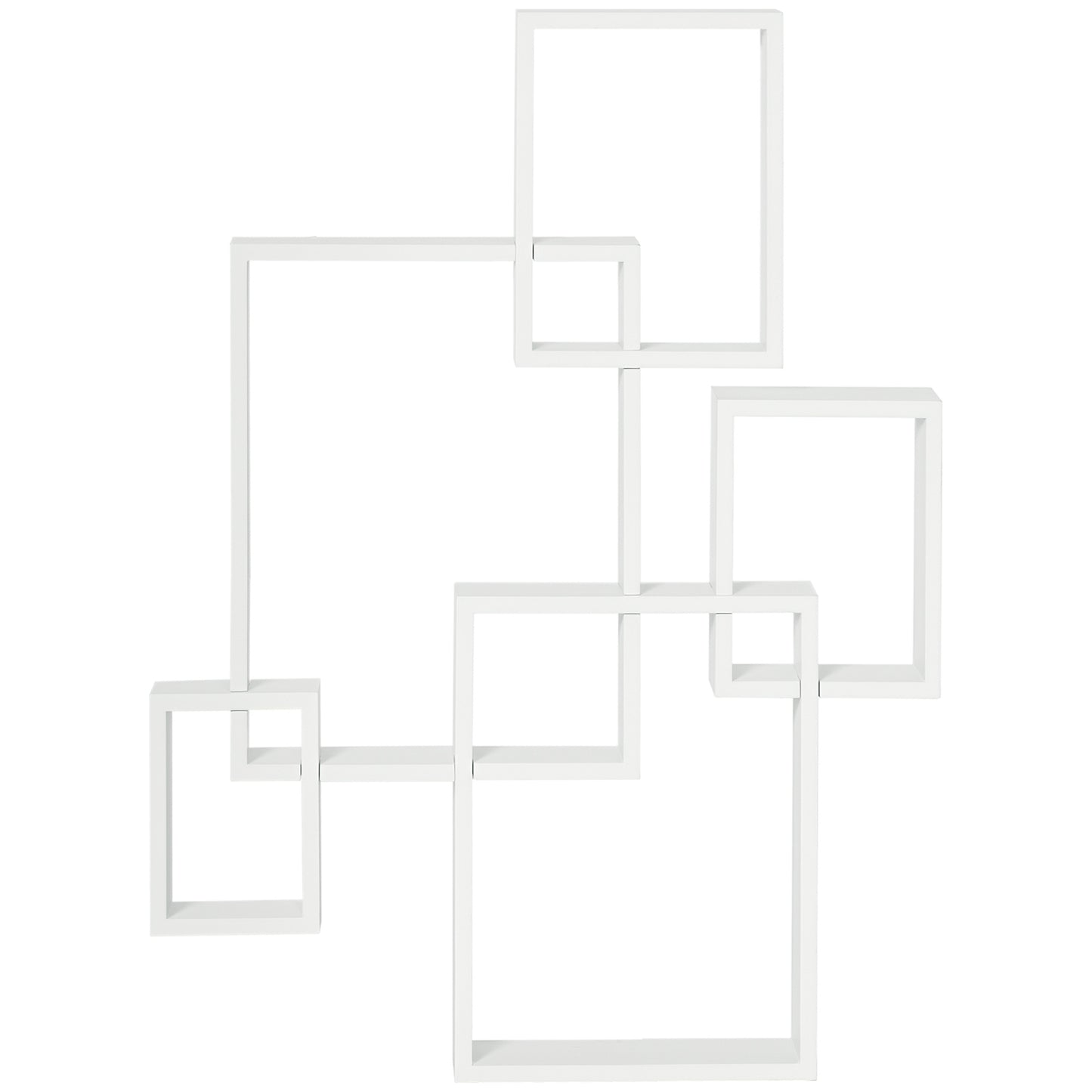 Floating Shelves, Wall Mounted Interlocking Cube Shelves, Display Wall Shelf for Living Room, Bedroom, Hallways, White