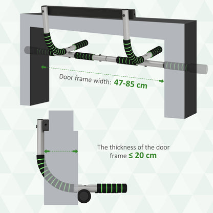 Doorway Pull up Bar, Door Frame Chin up Push up Bar for Home Gym Upper Body Workout, No Drilling or Screws, Green