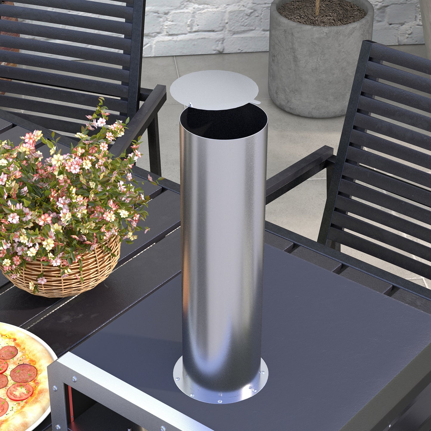 Portable Wood Pellet Pizza Oven with 12" / 30cm Rotating Pizza Stone, Peel and Cover, Wood Fired Pizza Maker