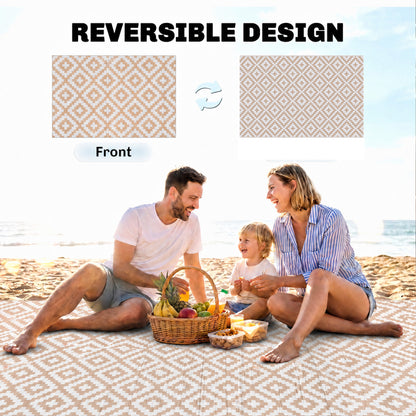 Outdoor Rug Reversible Mat Plastic Straw Rug Portable RV Camping Mat for Garden Deck Picnic Indoor, 182 x 274 cm (6 x 9 ft)